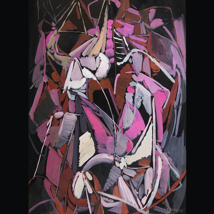 lanskoy-composition-rose-et-parme-sur-fond-noir