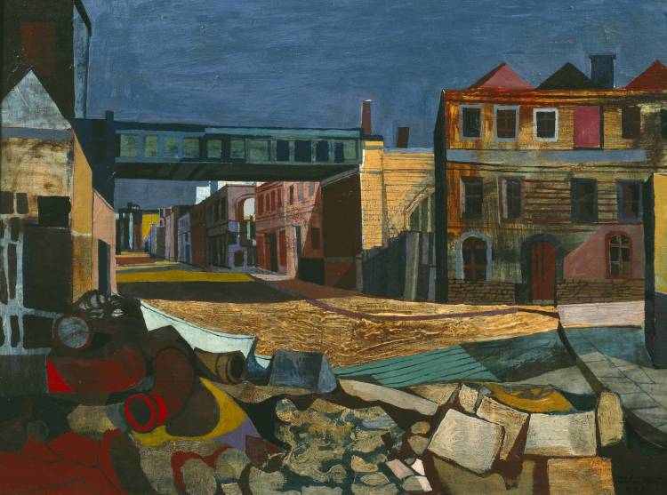 Street and Railway Bridge 1946 by John Minton 1917-1957
