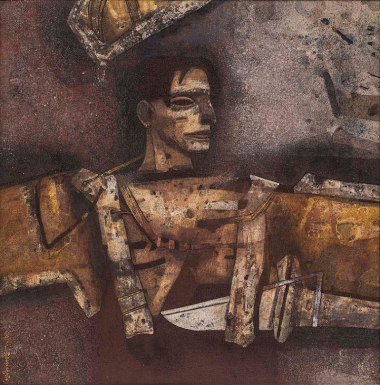 Ganesh-Pyne_Untitled_Tempera-on-canvas_21_5-x-21_25-in_1990