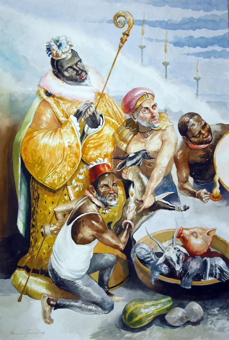 Reyes bajo la Yagruma. Se murio el caballo! esta es un poco mayor- 91x61cm. (3)